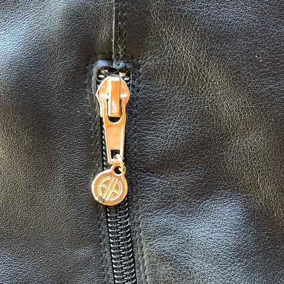 House of Harlow Black Leather Fringe Knee High Flat Footed Boots - Picture 7 of 11